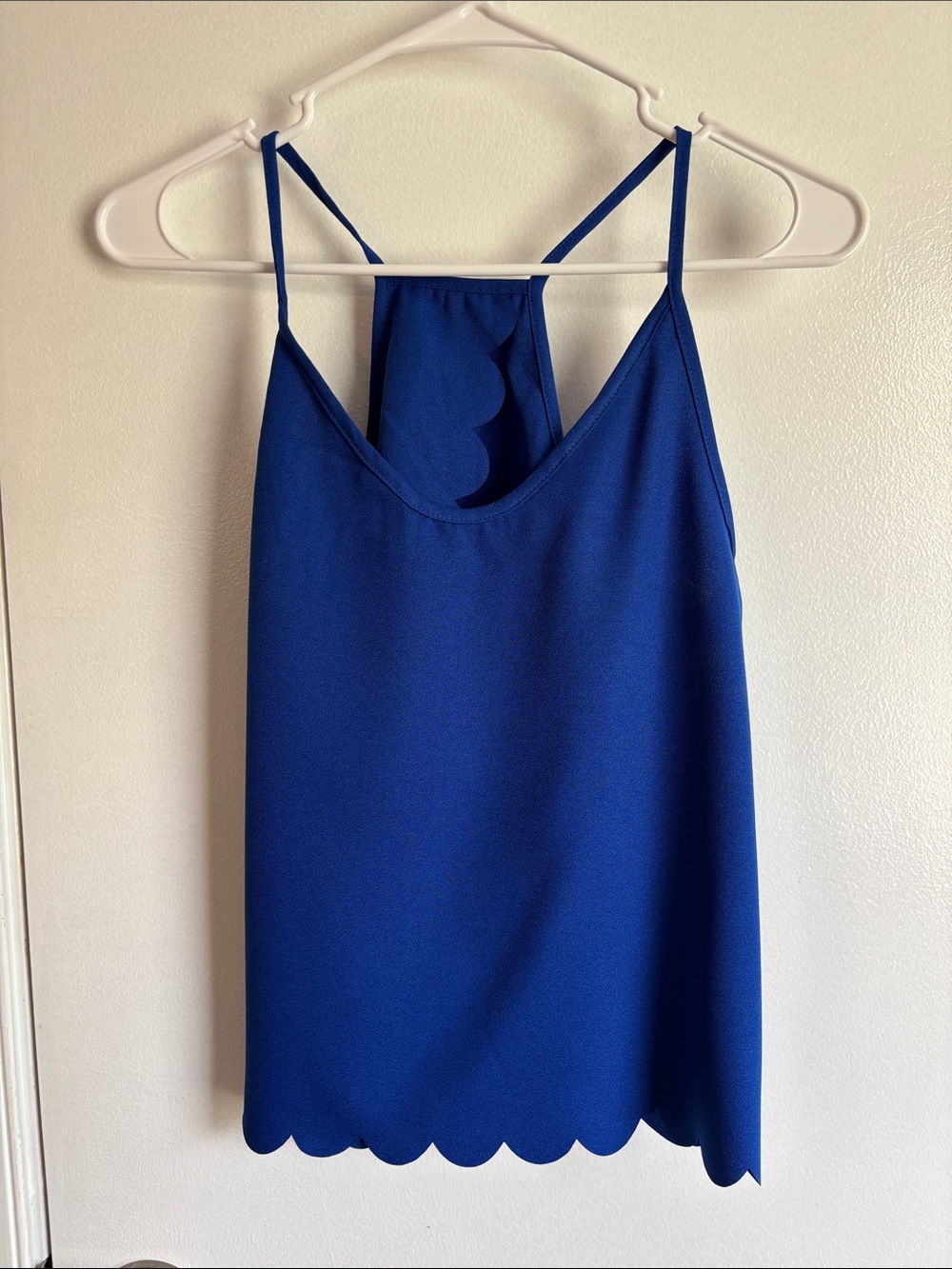 SHEIN Royal Blue Scallop Hem Racerback Cami Tank